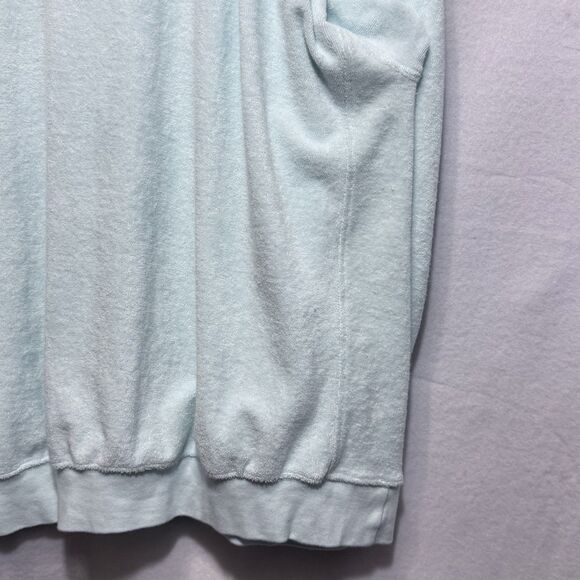 Daily Drills Oversized Crew Neck Terry Cloth Cozy Sweatshirt Surf Green Size M/L - Picture 8 of 10
